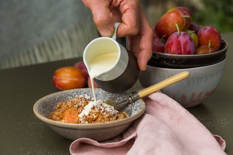 Cover Image for Plum Compote with Almond Crumble Recipe